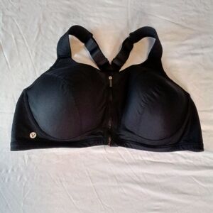 Livi for Lane Bryant Max Support Underwire Zip-Front Sports Bra 50D Black